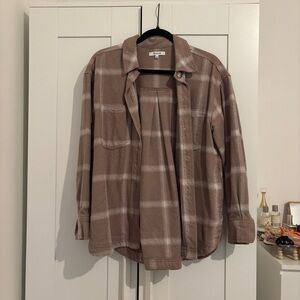 Madewell Tan Plaid Flannel